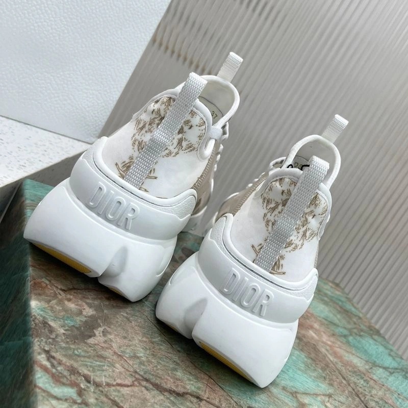 Dior D-Connect Sneakers Women Reve d'Infini Motif Technical Fabric White Gold - Image 3