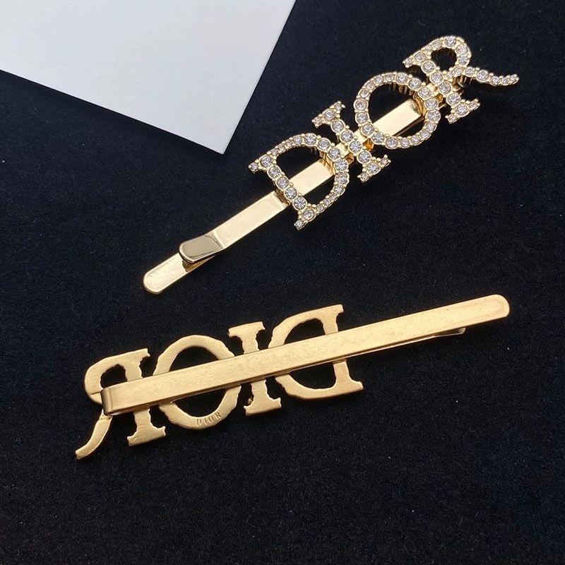 Diorevolution Barrette Metal With White Crystals Gold - Image 4