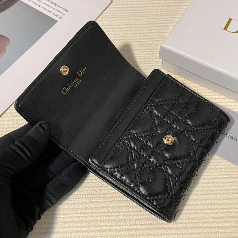 Dior Flap Card Holder Cannage Lambskin Black - Image 3