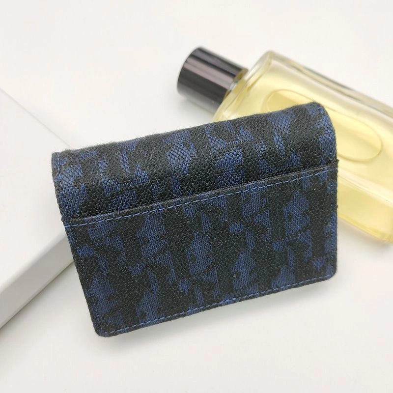 Dior Saddle Flap Card Holder Oblique Motif Canvas Navy Blue - Image 3