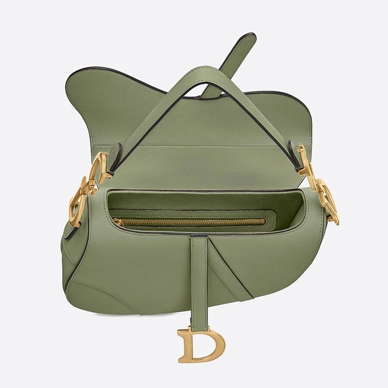 Dior Saddle Bag Grained Calfskin Green - Image 3