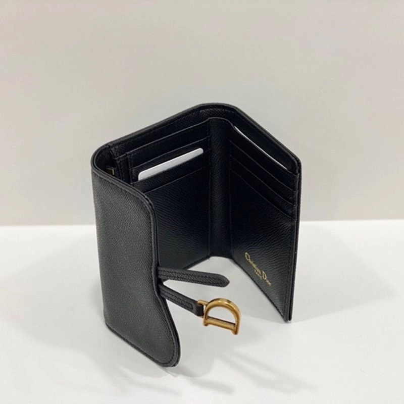 Dior Saddle Card Holder Grained Calfskin Black - Image 3