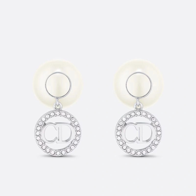 Dior Tribales Earrings Metal, Pearls and Crystals Silver - Image 3