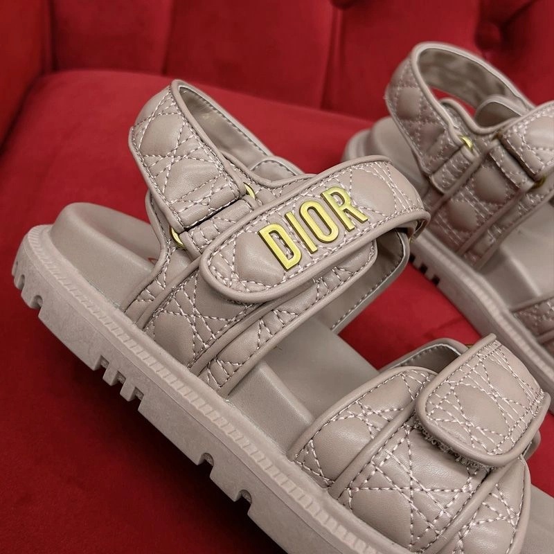 DiorAct Sandals Women Quilted Cannage Calfskin Pink - Image 3