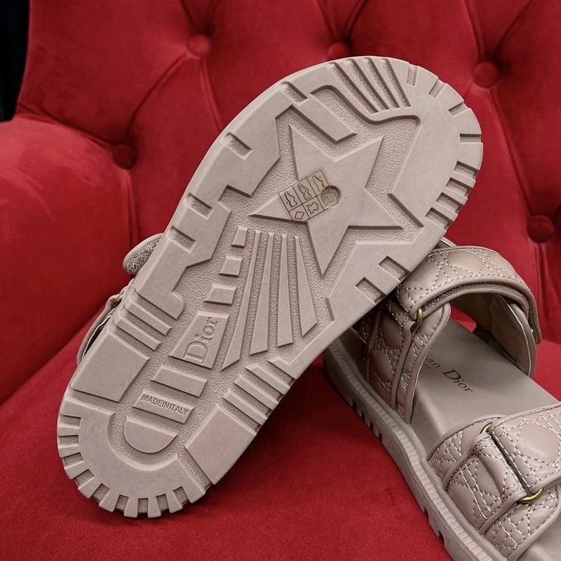 DiorAct Sandals Women Quilted Cannage Calfskin Pink - Image 4