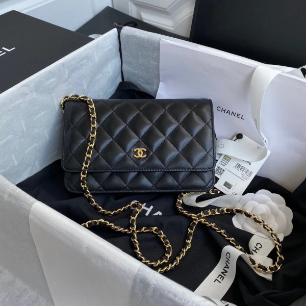 CHANEL CHAIN WALLET LAMBSKIN NEW EDITION ModernLook 1356 - Image 9