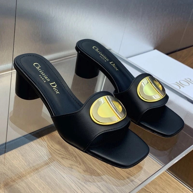 Forever Dior Slides Women Calfskin Black - Image 4