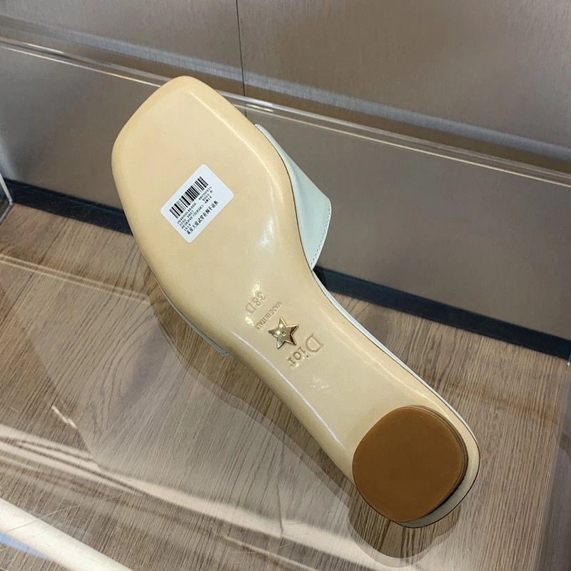 Forever Dior Slides Women Calfskin White - Image 3