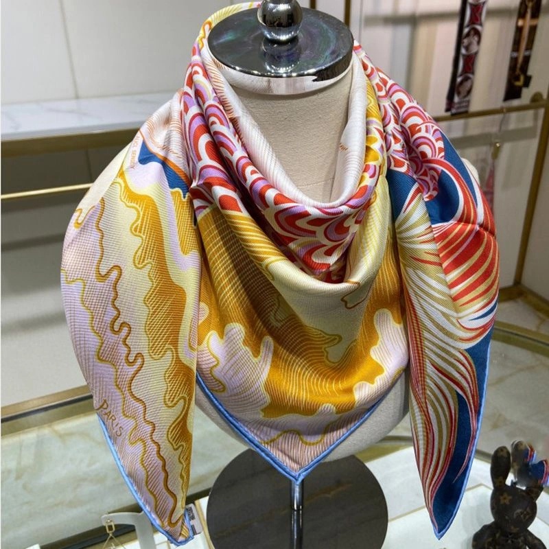 Hermes Cheval Sirene Double Face Scarf 90 In Blue - Image 3