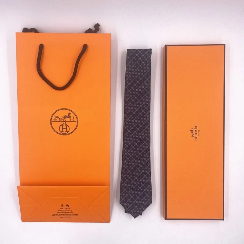 Hermes Faconnee H Tie In Blue - Image 3