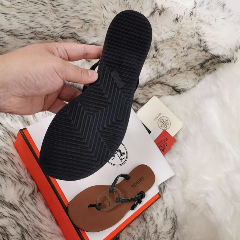 Hermes Kala Nera Slides Women Rubber In Brown - Image 3