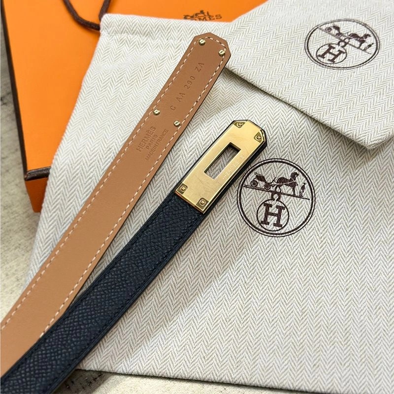 Hermes Kelly 18 Belt Espom Leather In Black Gold - Image 3