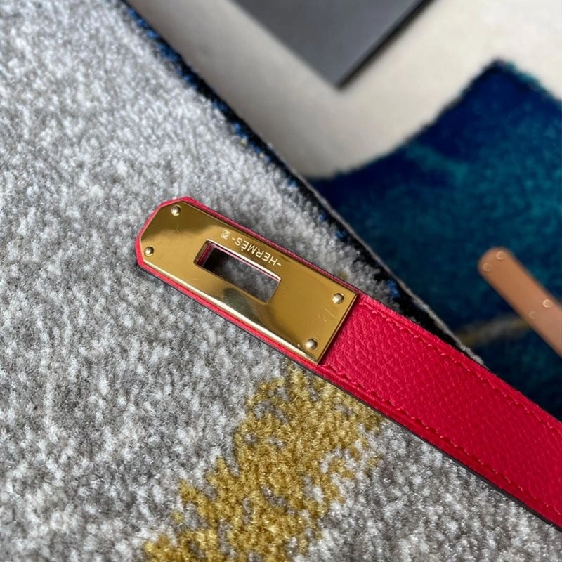 Hermes Kelly 18 Belt Espom Calfskin In Red Gold - Image 3