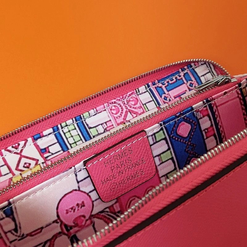Hermes Silk'In Classique Long Wallet Epsom Leather Rose - Image 3