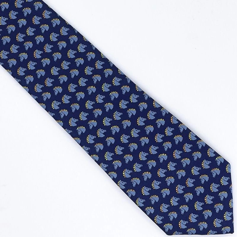 Hermes Tie 7 Cheval Rebelle Tie In Dark Blue - Image 4