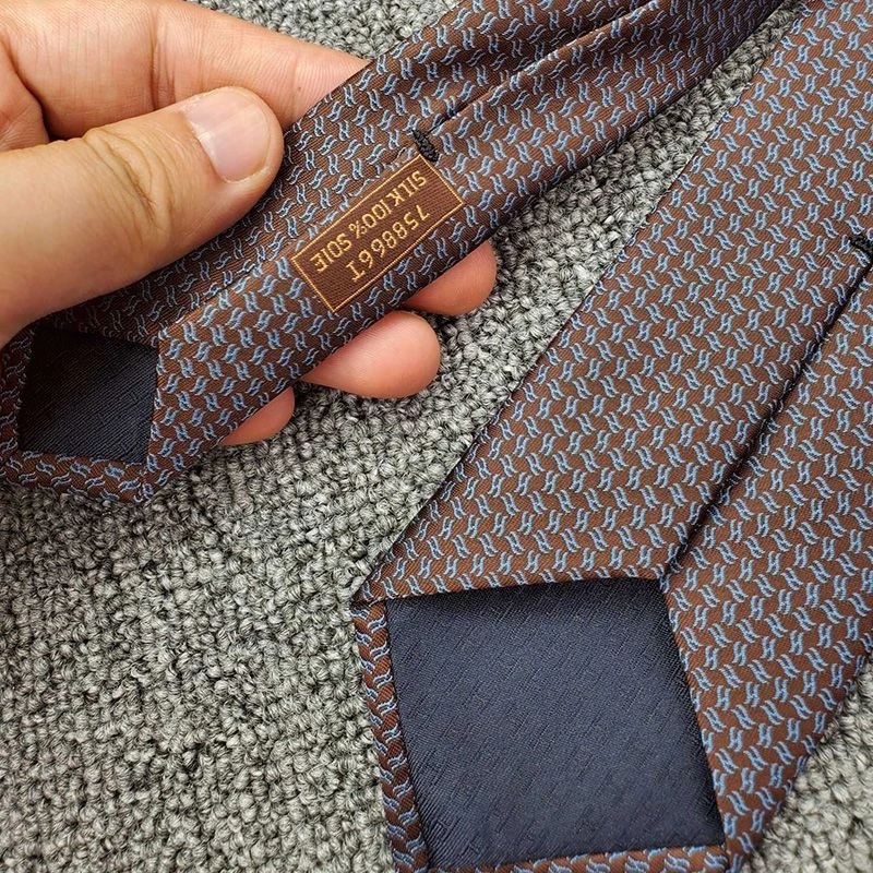 Hermes Tie 7 Flot De H Tie In Brown - Image 5