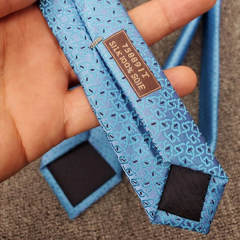 Hermes Tie 7 Sunny H Tie In Blue - Image 5