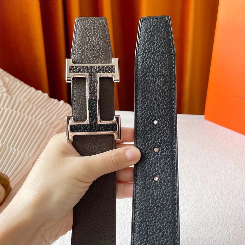 Hermes Two Color H 38 Reversible Belt Leather In Coffee Black - Image 3