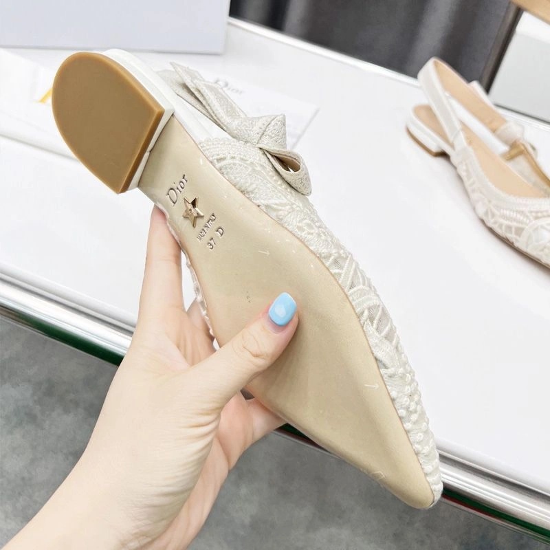 J'Adior Slingback Pumps Women D-Lace Macrame Motif Mesh White - Image 7