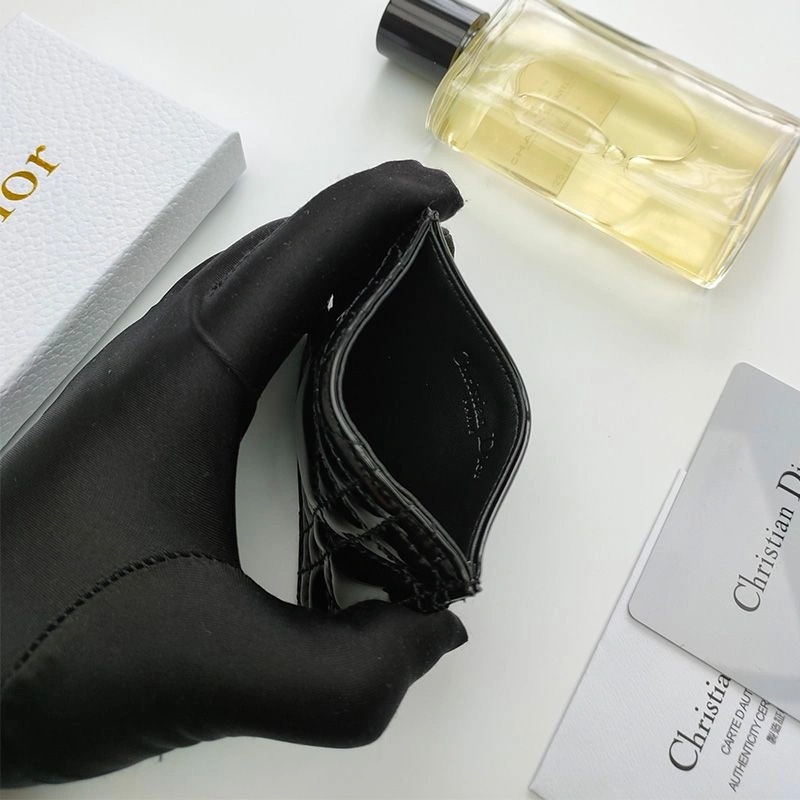 Lady Dior Card Holder Patent Cannage Calfskin Black - Image 3