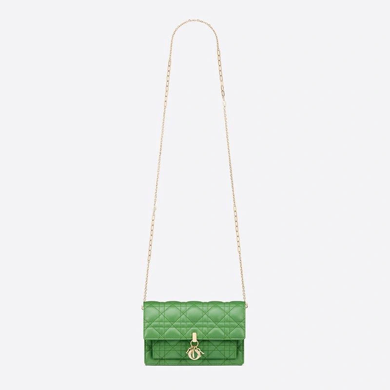 Lady Dior Chain Pouch Cannage Lambskin Green - Image 5