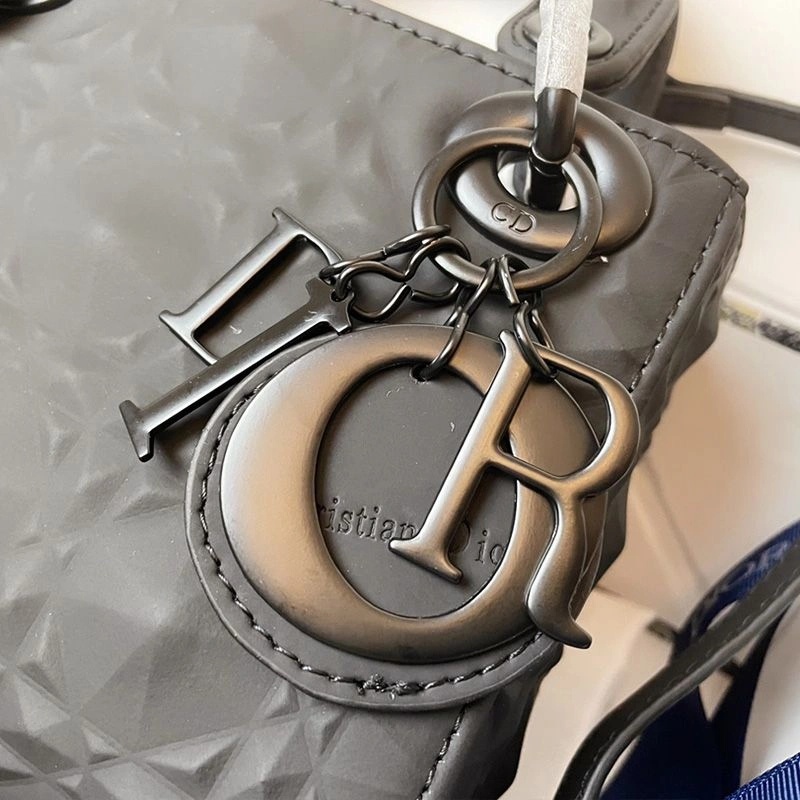 Mini Lady Dior Bag Ultramatte Frosted Cannage Calfskin Black - Image 5