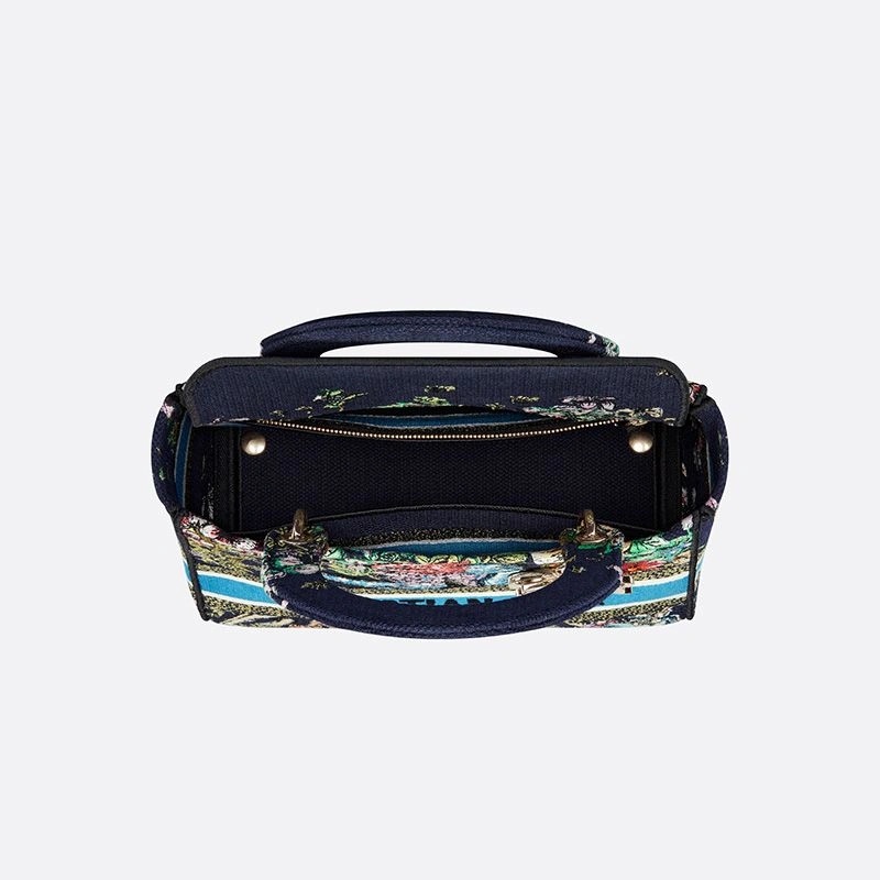 Medium Lady D-lite Bag D-Constellation Motif Canvas Blue - Image 4