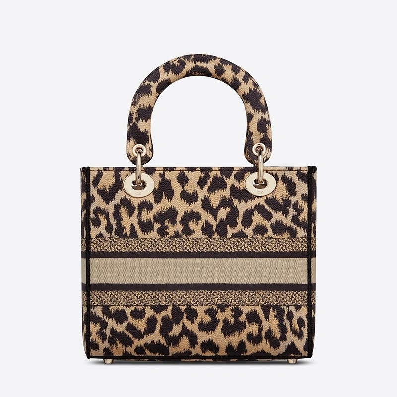 Medium Lady D-lite Bag Mizza Motif Canvas Beige - Image 3