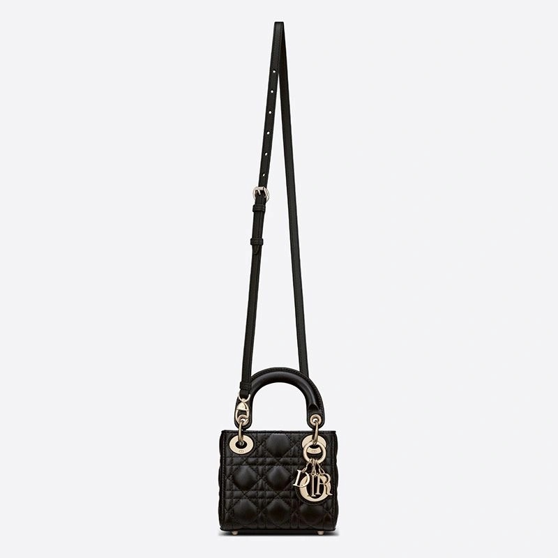 Micro Lady Dior Bag Cannage Lambskin Black - Image 4