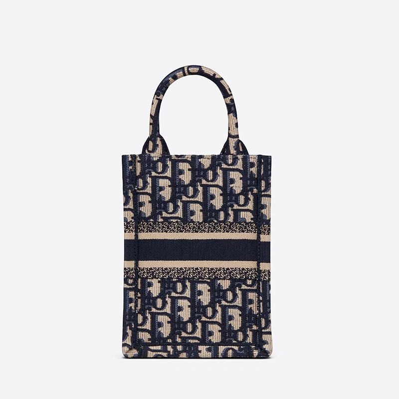 Miniature Dior Book Tote Oblique Motif Canvas Blue - Image 3