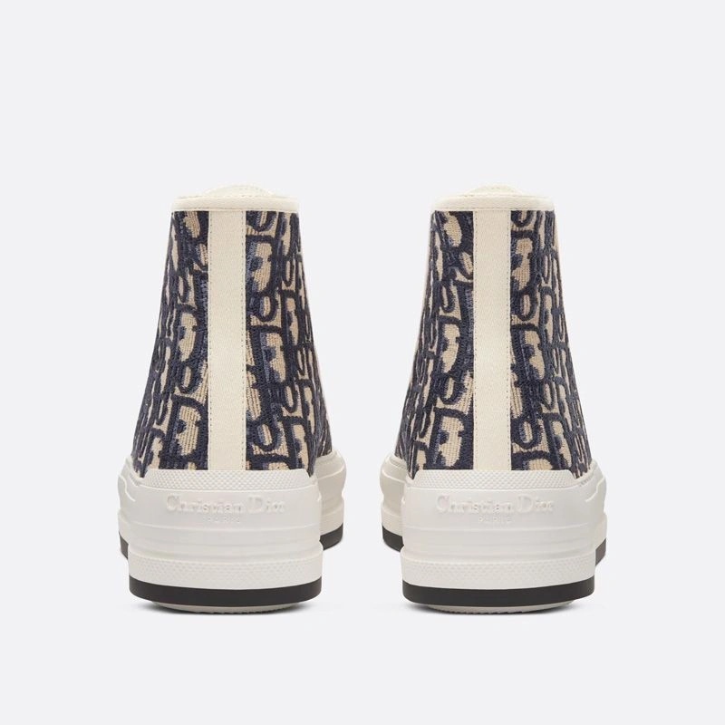 Walk'n'Dior High-Top Platform Sneakers Women Oblique Motif Canvas Blue - Image 3