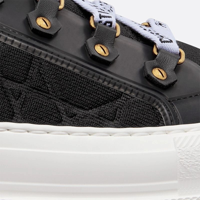 Walk'n'Dior Platform Sneakers Women Macrocannage Motif Technical Mesh Black - Image 4