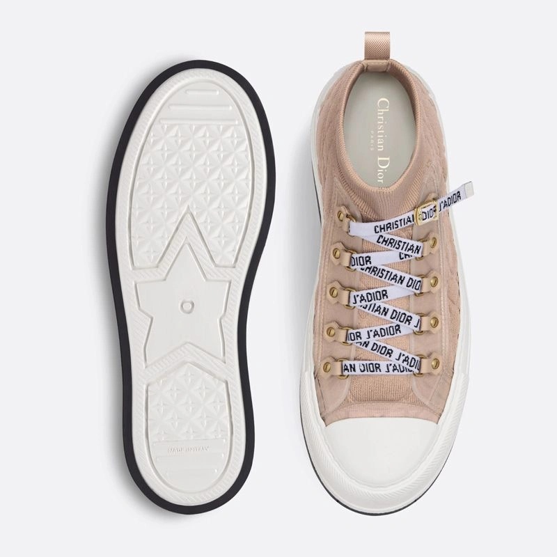 Walk'n'Dior Platform Sneakers Women Macrocannage Motif Technical Mesh Nude - Image 3