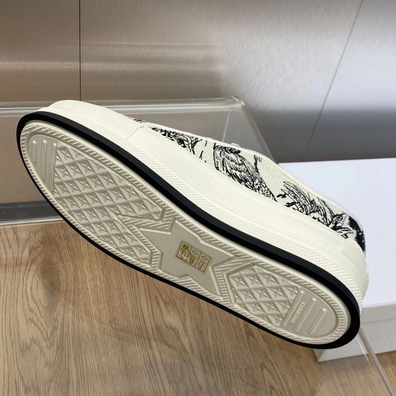 Walk'n'Dior Platform Sneakers Unisex Toile de Jouy Voyage Motif Canvas White - Image 4